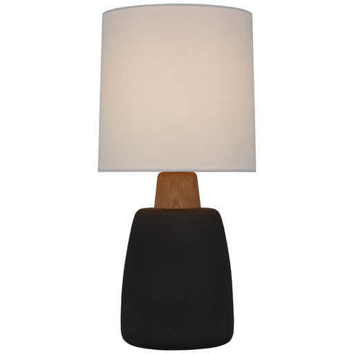 Aida LED Table Lamp in Porous Black and Natural Oak