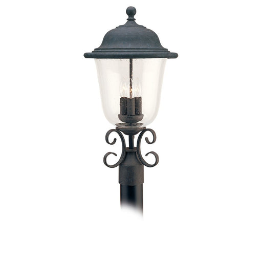 Trafalgar Three Light Outdoor Post Lantern in Oxidized Bronze