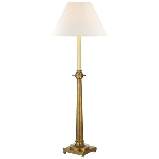 Swedish Column One Light Buffet Lamp in Antique-Burnished Brass