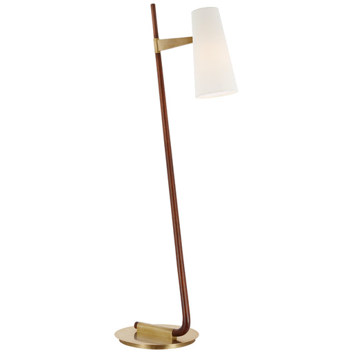 Katia LED Floor Lamp in Mahogany and Hand-Rubbed Antique Brass