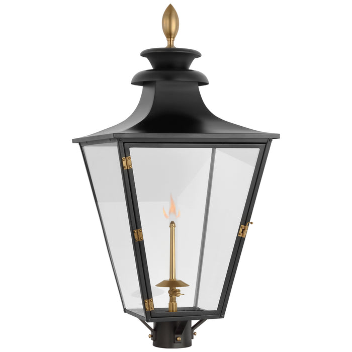 Albermarle2 Gas Post Light in Matte Black and Brass