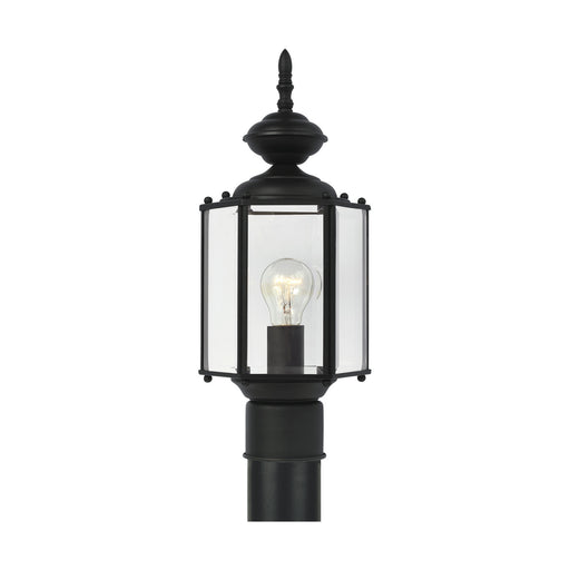 Classico One Light Outdoor Post Lantern in Black