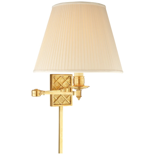 Gene One Light Swing Arm Wall Lamp in Natural Brass