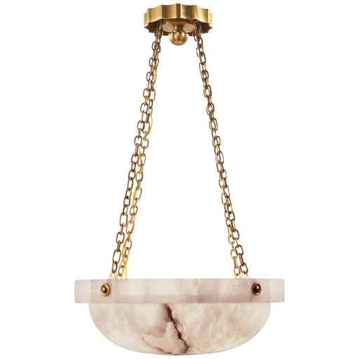 Fluted Band Two Light Chandelier in Alabaster