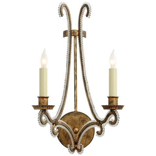 Oslo Two Light Wall Sconce in Gilded Iron