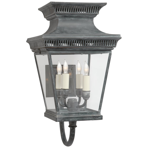 Elsinore Four Light Wall Lantern in Weathered Zinc