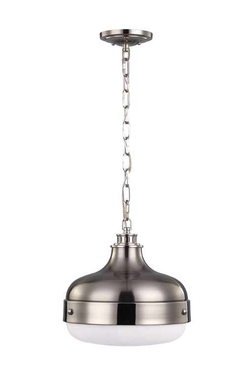Cadence Two Light Pendant in Polished Nickel / Brushed Steel
