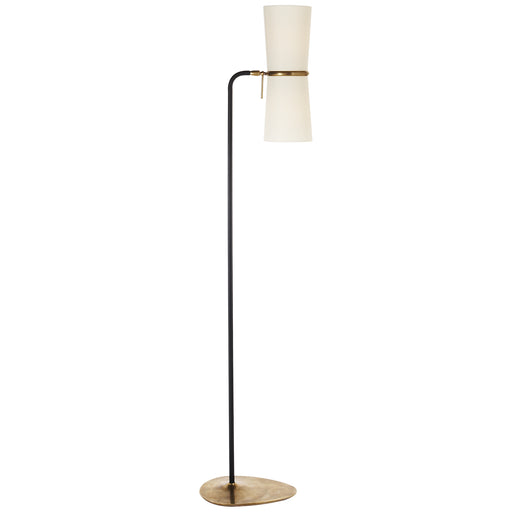 Clarkson Two Light Floor Lamp in Black and Brass