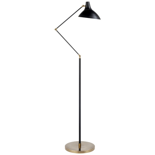 Charlton One Light Floor Lamp in Black and Brass