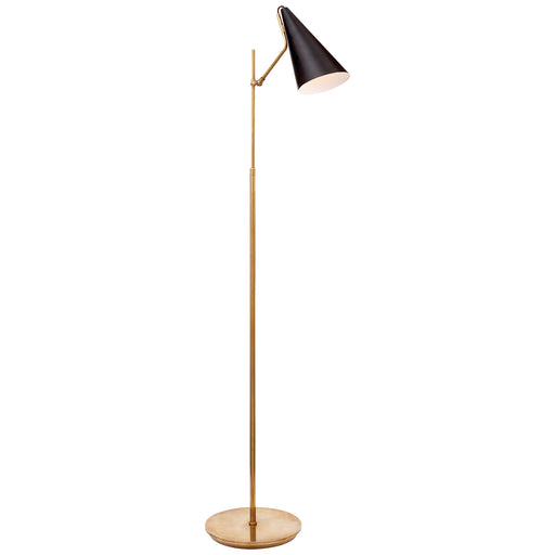 Clemente One Light Floor Lamp in Brass with Black