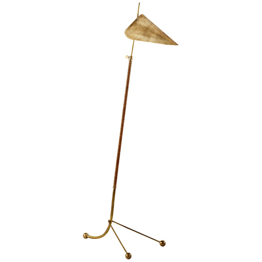 moresby One Light Floor Lamp in Hand-Rubbed Antique Brass