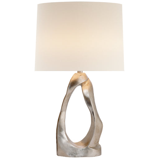 Cannes2 One Light Table Lamp in Burnished Silver Leaf