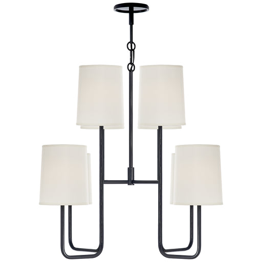 go lightly Eight Light Chandelier in Charcoal