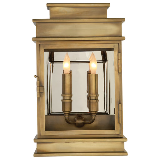 Linear Lantern Two Light Linear Lantern in Antique-Burnished Brass