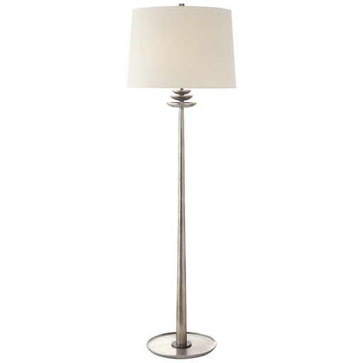 Beaumont Two Light Floor Lamp in Burnished Silver Leaf