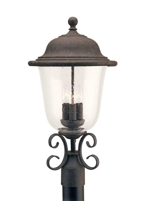 Trafalgar Three Light Outdoor Post Lantern in Oxidized Bronze