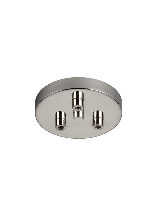 Multi-Port Canopies Three Light Multi-Port Canopy with Swag Hooks in Polished Nickel