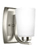 Franport One Light Wall / Bath Sconce in Brushed Nickel