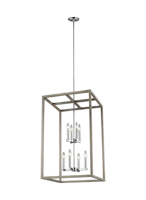 Moffet Street Eight Light Hall / Foyer Pendant in Washed Pine