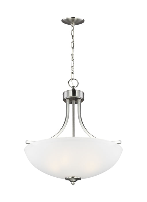 Geary Three Light Pendant in Brushed Nickel
