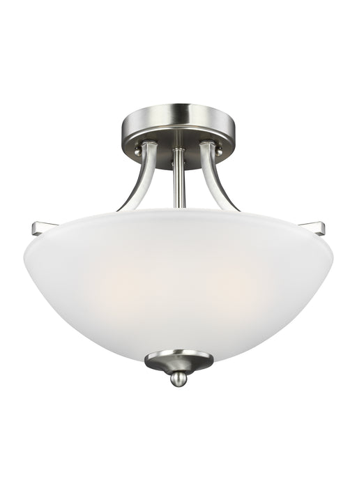 Geary Two Light Semi-Flush Convertible Pendant in Brushed Nickel