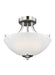 Geary Two Light Semi-Flush Convertible Pendant in Brushed Nickel