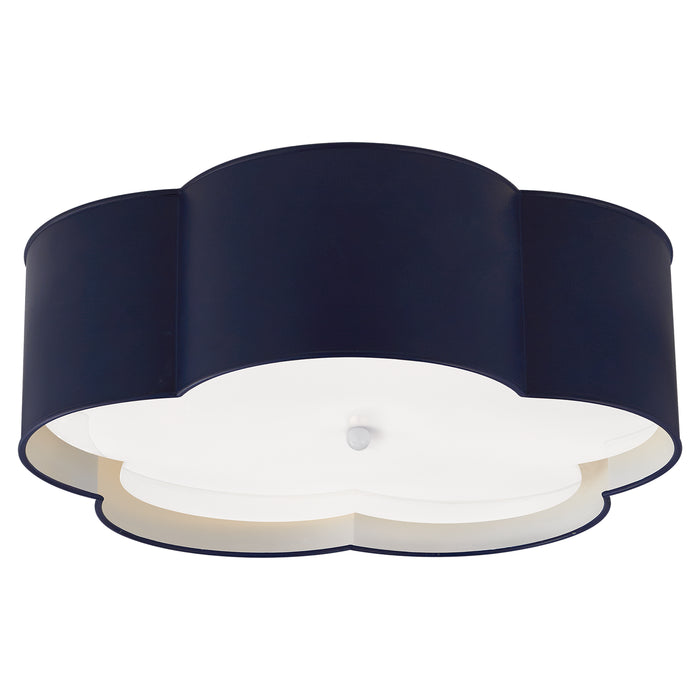 Bryce Four Light Flush Mount in French Navy and White