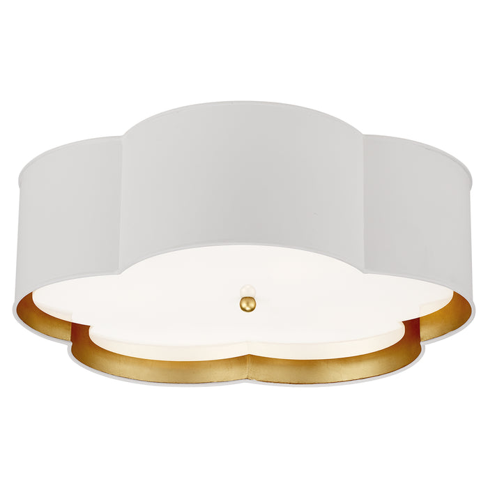 Bryce Four Light Flush Mount in White and Gild