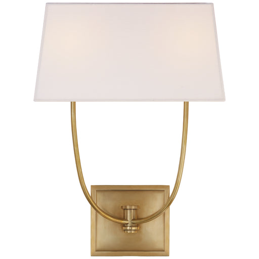 Venini Two Light Wall Sconce in Antique-Burnished Brass