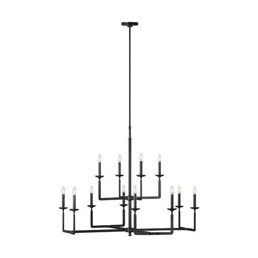 Ansley 12 Light Chandelier in Aged Iron