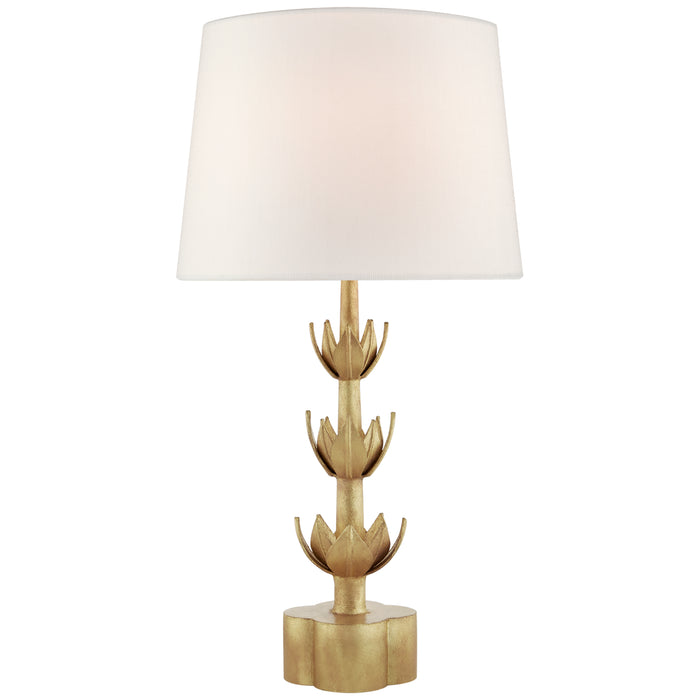 Alberto One Light Table Lamp in Antique Gold Leaf