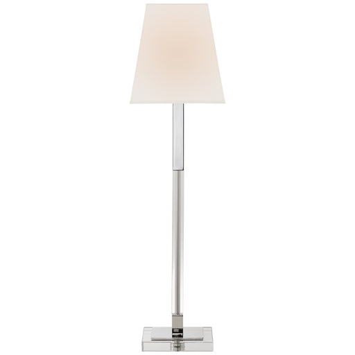 Reagan One Light Buffet Lamp in Polished Nickel and Crystal