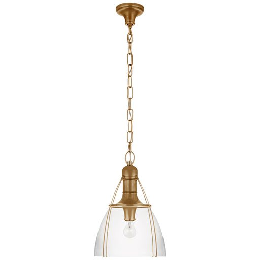 Prestwick One Light Pendant in Antique-Burnished Brass