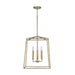 Thea Four Light Foyer Pendant in Aged Brass