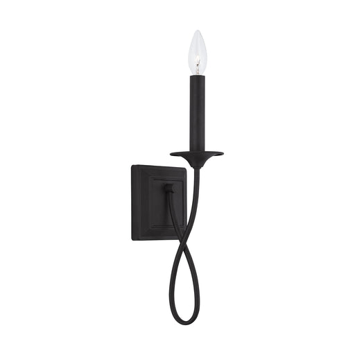 Vincent One Light Wall Sconce in Black Iron