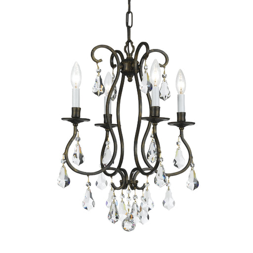 Ashton 4-Light Mini Chandelier in English Bronze by Crystorama - MPN 5014-EB-CL-S