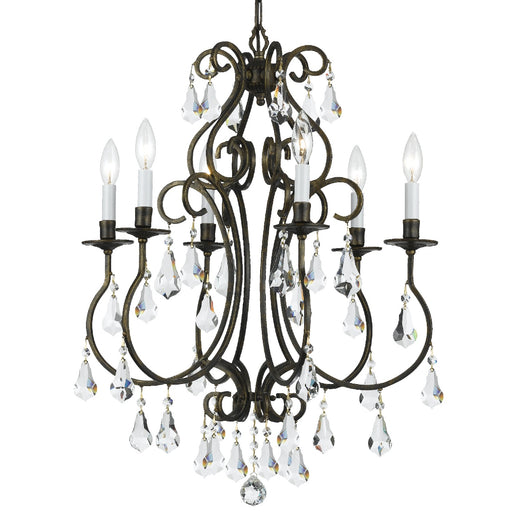 Ashton 6-Light Chandelier in English Bronze by Crystorama - MPN 5016-EB-CL-S