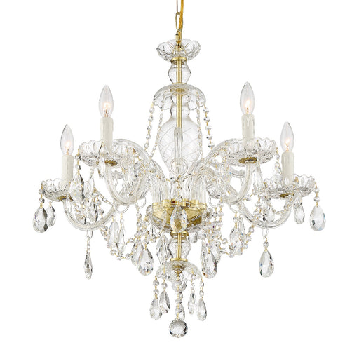 Candace 5-Light Chandelier in Polished Brass by Crystorama - MPN CAN-A1306-PB-CL-SAQ