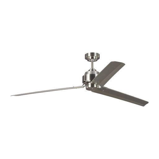 Arcade 68 Ceiling Fan in Brushed Steel with Silver Blade