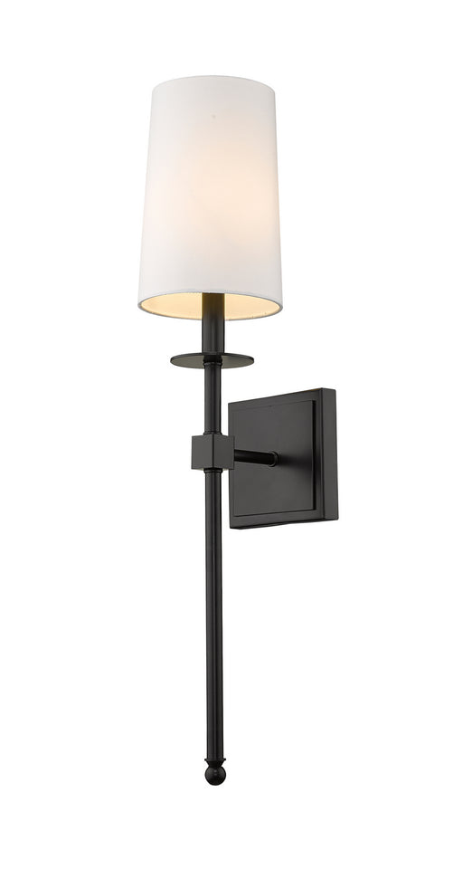 Camila One Light Wall Sconce in Matte Black