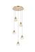 Eren 5-Light Pendant in Gold with Clear Royal Cut Crystal