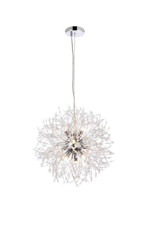 Solace 9-Light Pendant in Chrome with Clear Royal Cut Crystal