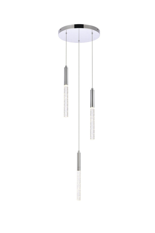 Ruelle 3-Light Pendant in Chrome with Clear Royal Cut Crystal