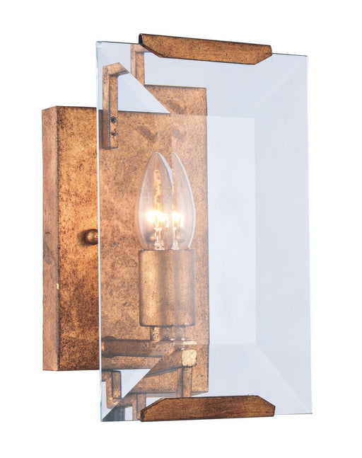 Monaco 1-Light Wall Sconce in Golden Iron with Glass