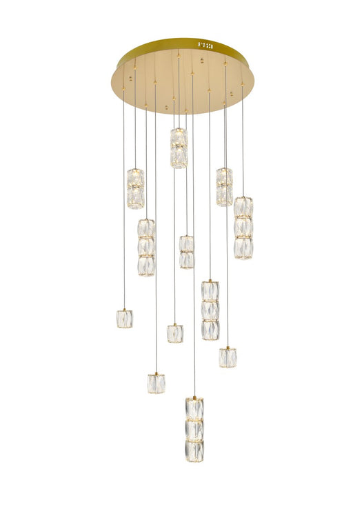 Polaris 12-Light Chandelier in Gold with Clear royal cut Crystal