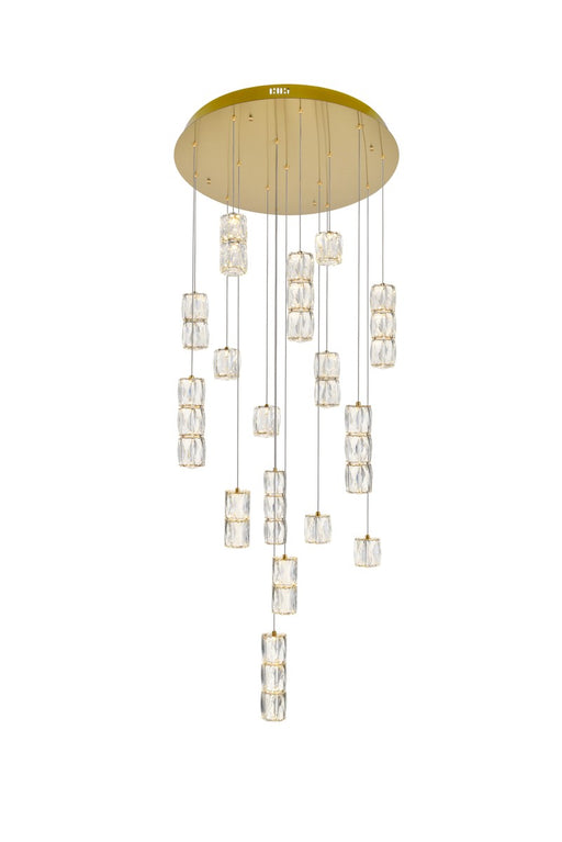 Polaris 16-Light Chandelier in Gold with Clear royal cut Crystal