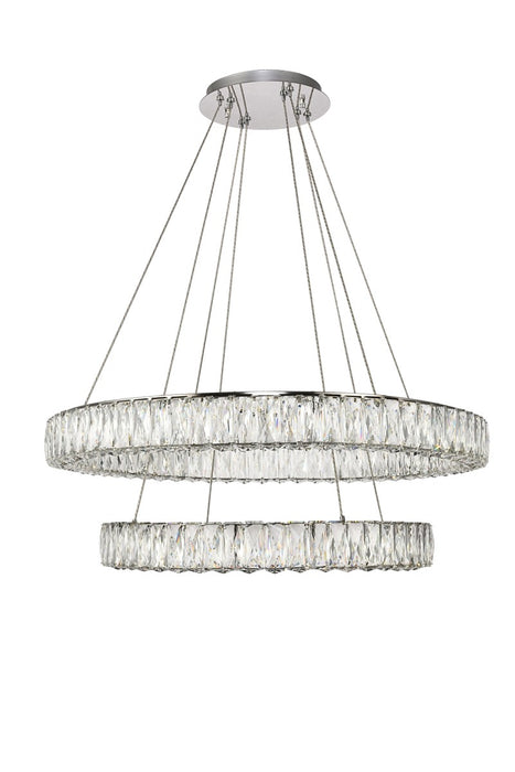 Monroe Chandelier in Chrome with Clear Royal Cut Crystal