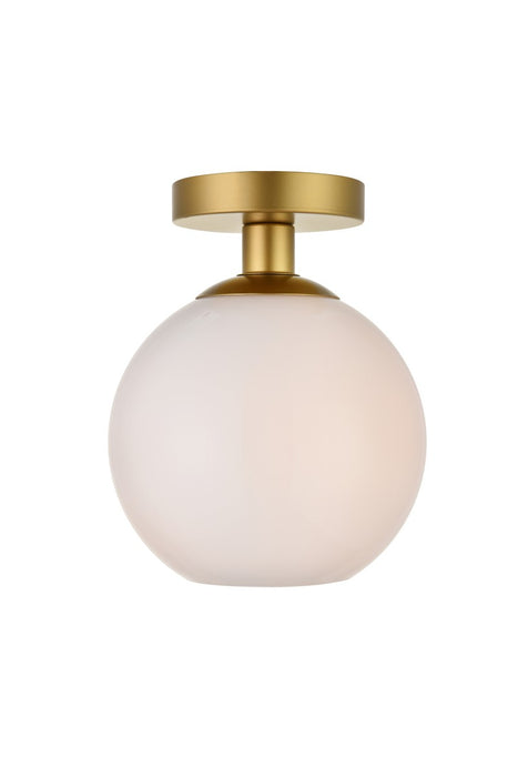 Baxter 1-Light Flush Mount in Brass & Frosted White