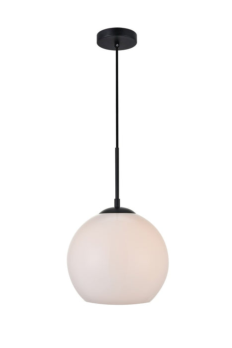 Baxter 1-Light Pendant in Black & Frosted White