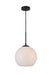 Baxter 1-Light Pendant in Black & Frosted White